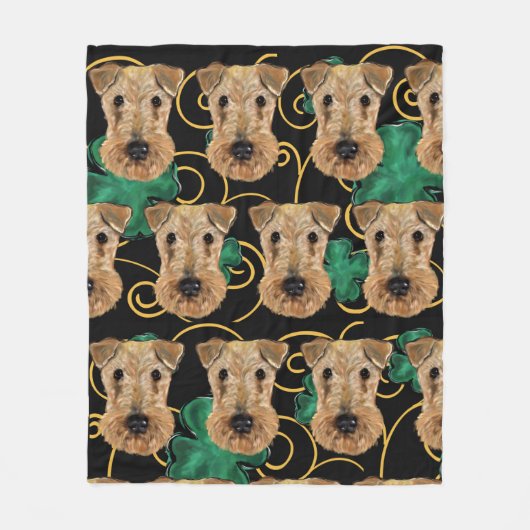 AIREDALE TERRIER FLEECE DEKEN (Voorkant)