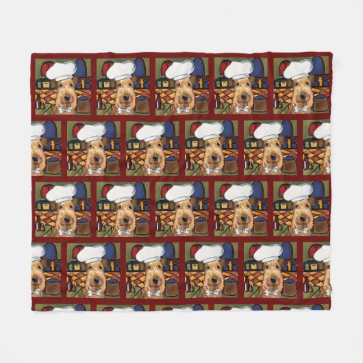 Airedale Terrier Fleece Deken (Voorkant (Horizontaal))