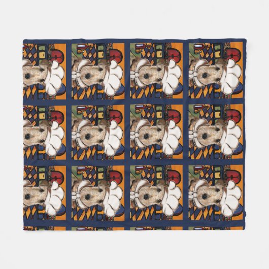 Airedale Terrier Fleece Deken (Voorkant (Horizontaal))