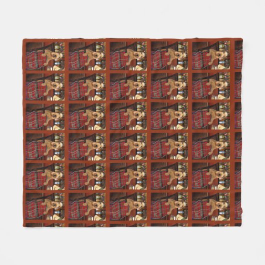 Airedale Terrier Fleece Deken (Voorkant (Horizontaal))