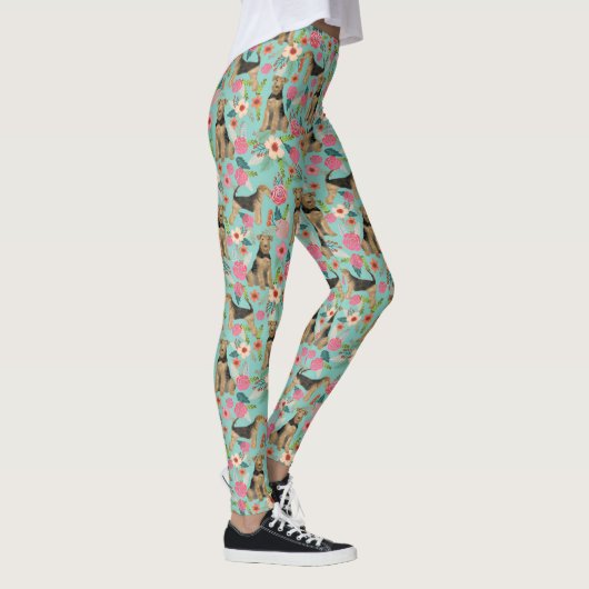 Airedale Terrier florale leggings (Rechts)