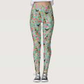 Airedale Terrier florale leggings (Voorkant)