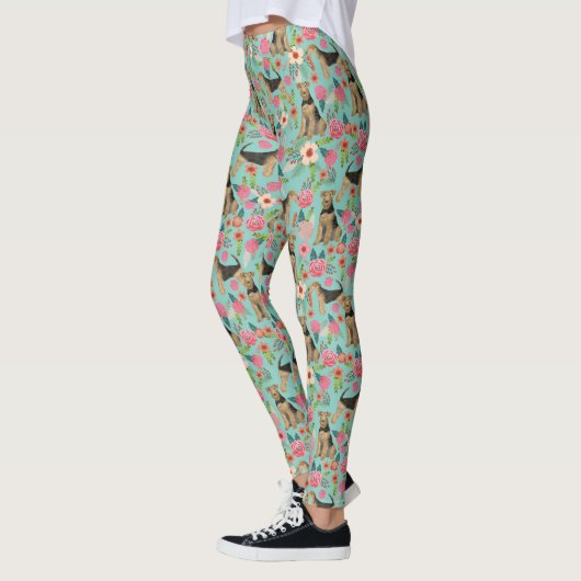 Airedale Terrier florale leggings (Links)