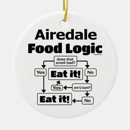 Airedale Terrier Food Logic Keramisch Ornament (Voorkant)