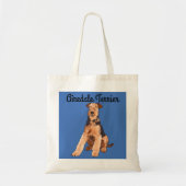 Airedale Terrier geïllustreerde Canvas tas (Voorkant)