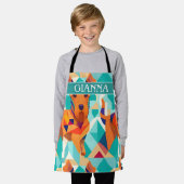 Airedale Terrier Geometrisch Kleurrijk Patroon Schort (Gedragen)