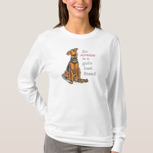 Airedale Terrier Girls Best Friend T-shirt (Voorkant)