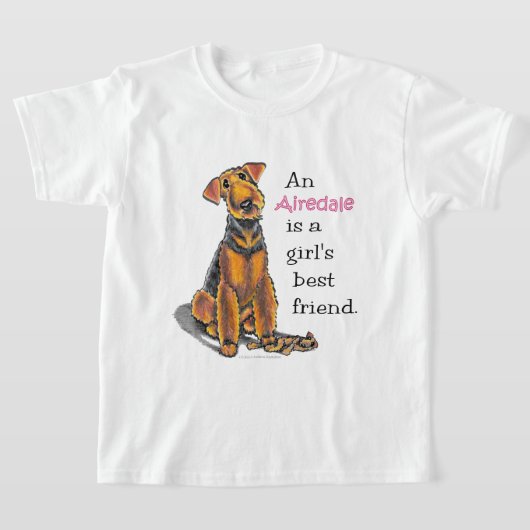 Airedale Terrier Girls Best Friend T-shirt (Laagn)