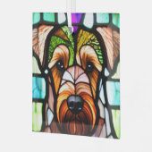 Airedale Terrier "Glas in lood" Glas Ornament (Voorkant links)