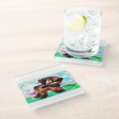  Airedale Terrier Glazen Onderzetter (Schuin)