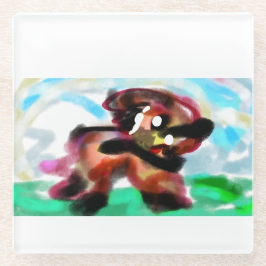  Airedale Terrier Glazen Onderzetter (Voorkant)