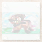 Airedale Terrier Glazen Onderzetter (Achterkant)