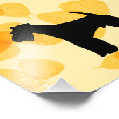 Airedale Terrier Gold Leaves Foto Afdruk (Hoek)