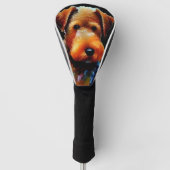 Airedale Terrier Golf Head Hoesje Golfheadcover (Voorkant)