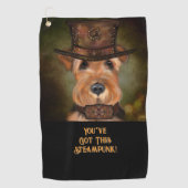 AIREDALE TERRIER GOLFHANDDOEK (Voorkant)