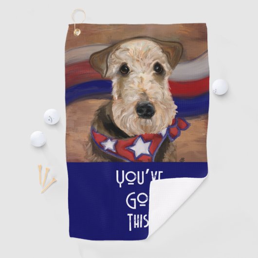 AIREDALE TERRIER GOLFHANDDOEK (Insitu)