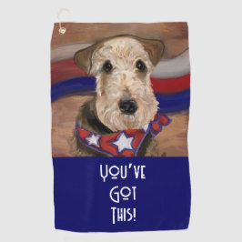 AIREDALE TERRIER GOLFHANDDOEK