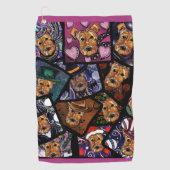 AIREDALE TERRIER GOLFHANDDOEK (Voorkant)