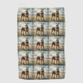 Airedale Terrier Golfhanddoek (Voorkant)