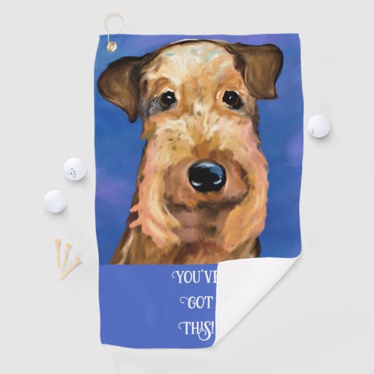 AIREDALE TERRIER GOLFHANDDOEK (Insitu)