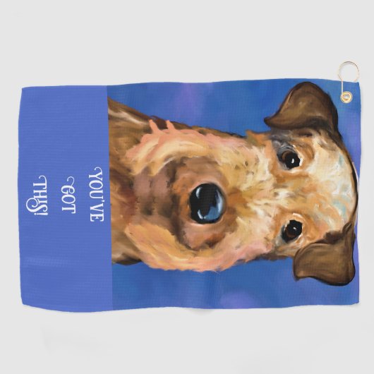 AIREDALE TERRIER GOLFHANDDOEK (Horizontaal)