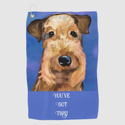 AIREDALE TERRIER GOLFHANDDOEK (Voorkant)