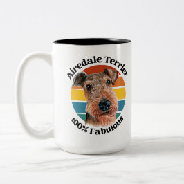 Airedale Terrier grappig citaat tweetone koffie-Mo Tweekleurige Koffiemok