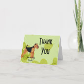 Airedale Terrier ~ Green Leaves Design Bedankkaart (Voorkant)