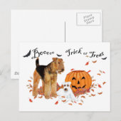 Airedale Terrier Halloween Briefkaart (Voorkant / Achterkant)