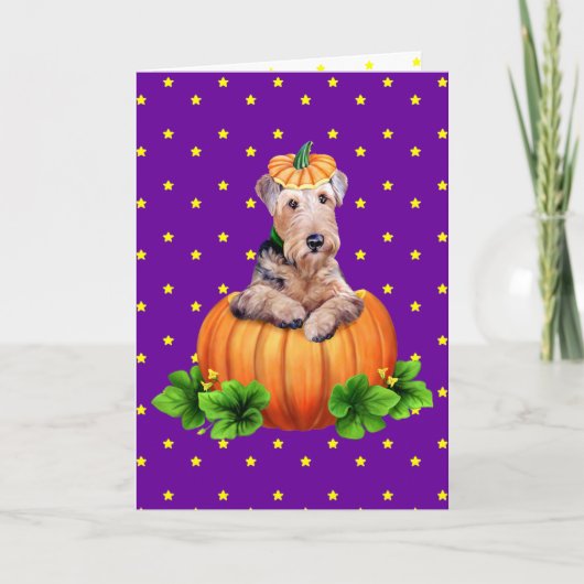 Airedale Terrier Halloween Dale-O-Lantern Kaart (Voorkant)