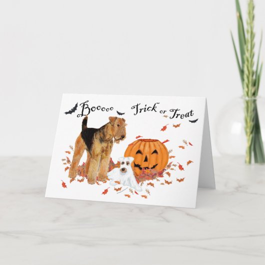 Airedale Terrier Halloween Kaart (Voorkant)