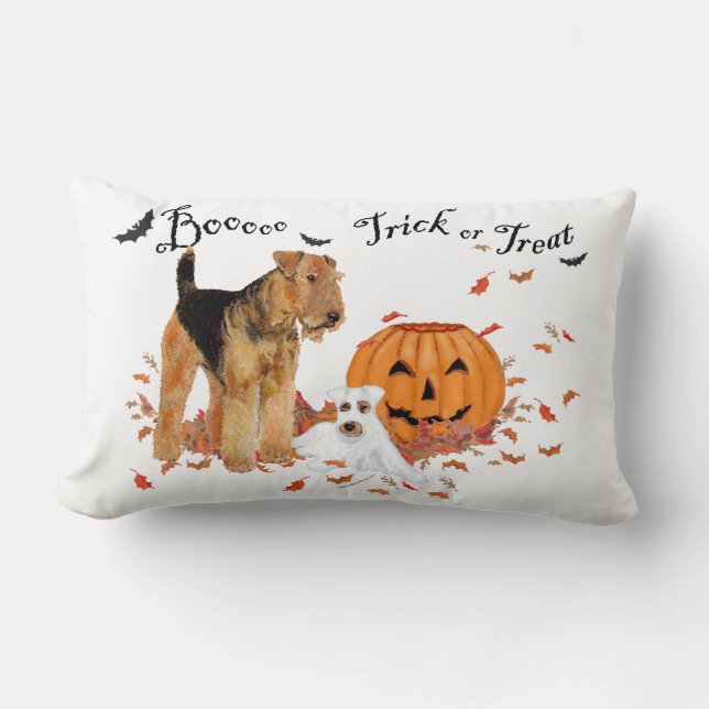 Airedale Terrier Halloween Kussen (Voorkant)