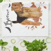 Airedale Terrier Halloween Theedoek (Gevouwen)