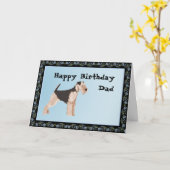 Airedale Terrier Happy Birthday Kaart (Gele Bloem)