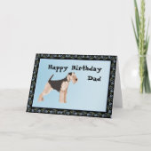 Airedale Terrier Happy Birthday Kaart (Voorkant)