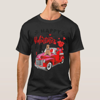 Airedale Terrier Happy Valentine's Day Classic Car T-shirt