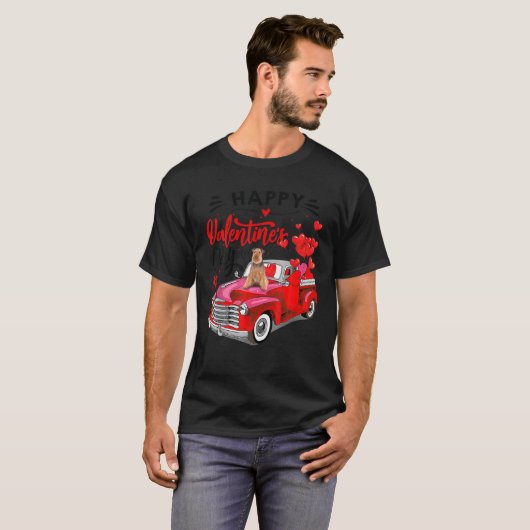 Airedale Terrier Happy Valentine's Day Classic Car T-shirt (Voorkant volledig)