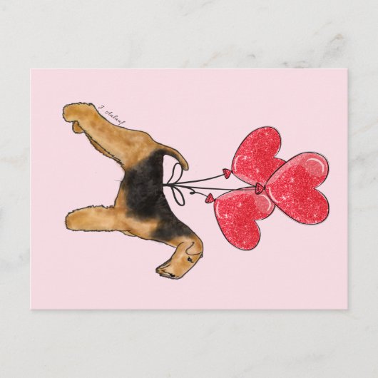 Airedale Terrier-harten Briefkaart (Voorkant)