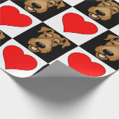 Airedale Terrier Heart Pattern Cute Hondenliefhebb Cadeaupapier (Hoek)