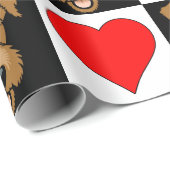 Airedale Terrier Heart Pattern Cute Hondenliefhebb Cadeaupapier (Rol Hoek)