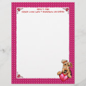 Airedale Terrier Holding Heart Gepersonaliseerd Briefhoofd (Voorkant)