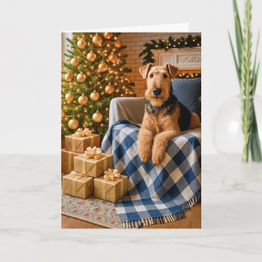 Airedale Terrier Holiday Card Feestdagen Kaart (Voorkant)