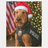 Airedale Terrier Holiday Card Fleece Deken (Voorkant)