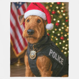 Airedale Terrier Holiday Card Fleece Deken