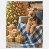 Airedale Terrier Holiday Fleece Deken (Voorkant)
