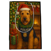 Airedale Terrier Holiday Medium Cadeauzakje (Voorkant)