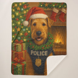 Airedale Terrier Holiday Sherpa Deken