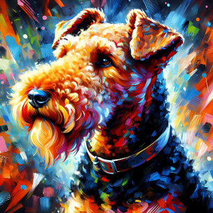 Airedale Terrier hond acrylprint   Kleurrijk Legpuzzel