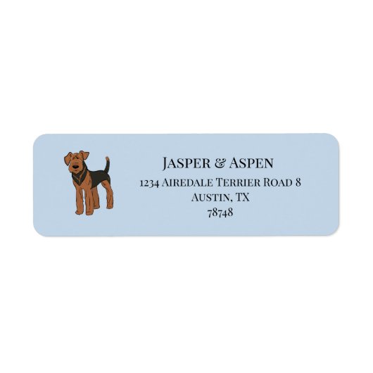 Airedale Terrier-hond adreslabels Etiket (Voorkant)