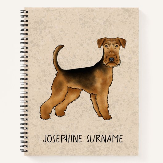 Airedale Terrier-hond Bingley Terrier Aangepaste t Notitieboek (Voorkant)